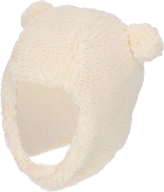 Sarlini - Baby muts winter - Teddy Wol - 6/12 M - Offwhite