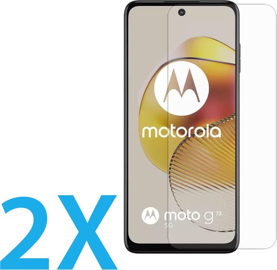 Plaque de verre Convient pour : Motorola Moto G73 - 2x Film de protection d'écran - Film de protection d'écran - Verre - Protéger - Verre de protection