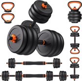Bol.com Lugia - 4 in1 Dumbbell Set tot 40kg - Dumbbels Halterset Kettlebells & Push-up rek - 7 Verschillende Combinaties - Gesch... aanbieding