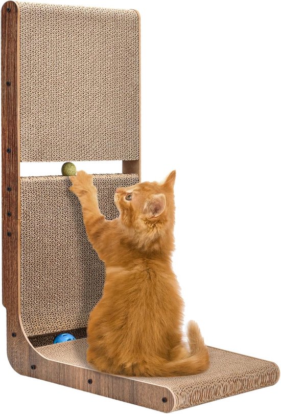 Krabpaal voor katten van sisal, verticale krabpaal in L-vorm, 65 cm