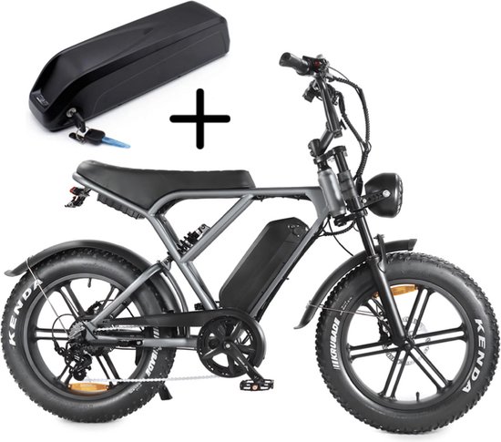 Foto: Vilolux fatbike electrisch fatbike h9 pro 2 accu s legaal rijklaar niet opvoerbare fatbikes 2 jaar garantie telefoontasje hydraulische remmen alarm space grey