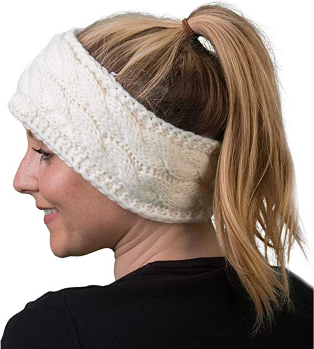 Actie4you® - Warme Gebreide Hoofdband - Dames Oorwarmers - Haarband - Oorwarmers hoofdband – Rekbaar - Wit