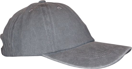 Foto: Jeans cap unisex baseball cap denim 100 katoen verstelbare riemsluiting grijs