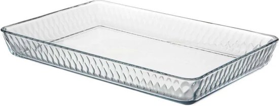 Borcam 590076 – Plat à Verres Rectangulaire en Verre – 2900 ml