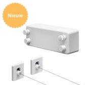 Daily Solutions® Waslijn Uittrekbaar - 2 x 4.2 M - Roldrooglijn - Waslijndraad met stalen kern - Wasdraad voor binnen en buiten - Wasrek - Droogrek