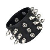 Gothic Choker Spike Klinknagel Met 3 Gelaagde Ketting Verstelbare Punk Pu Lederen Kettingen Kraag Gothic Choker Spike Klinknagel Met 3 Gelaagde Ketting Verstelbare Punk Pu Lederen Kettingen Kraag