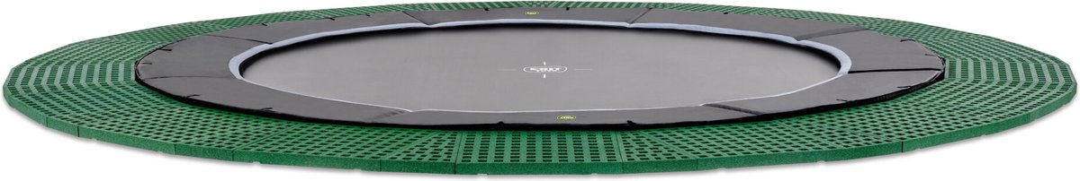 Exit in-ground trampoline Dynamic met veiligheidstegels Freezone ø427cm zwart