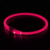 Collier pour chien LED lumineux - Siècle des Lumières de laisse pour chien rechargeable - Colliers d'éclairage pour chien lumineux - Taille unique - Rose