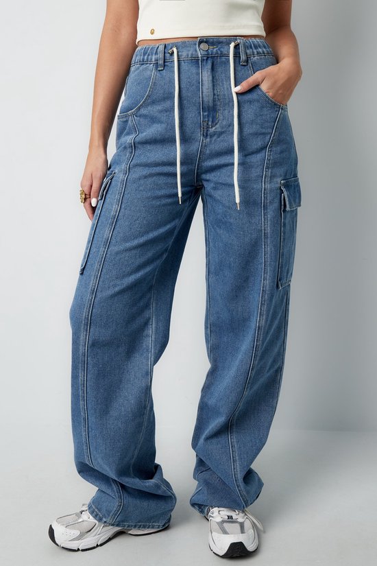 Streetwear Casual Wijde Pijpen Jeans Broek Vrouwen Hoge Taille Losse Vintage Cargo Jeans Vrouw Zakken Rechte Baggy Broek 28725 kopen vanaf een prijs van 11
