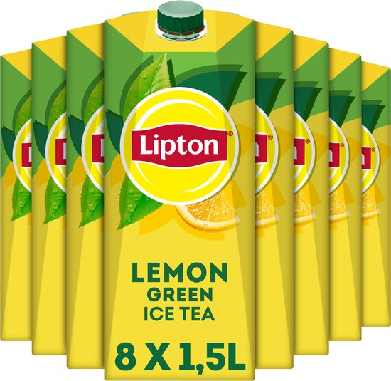 Lipton Ice Tea Green pak - Lemon - laag in calorieën - 8 x 1500 ml - Voordeelverpakking