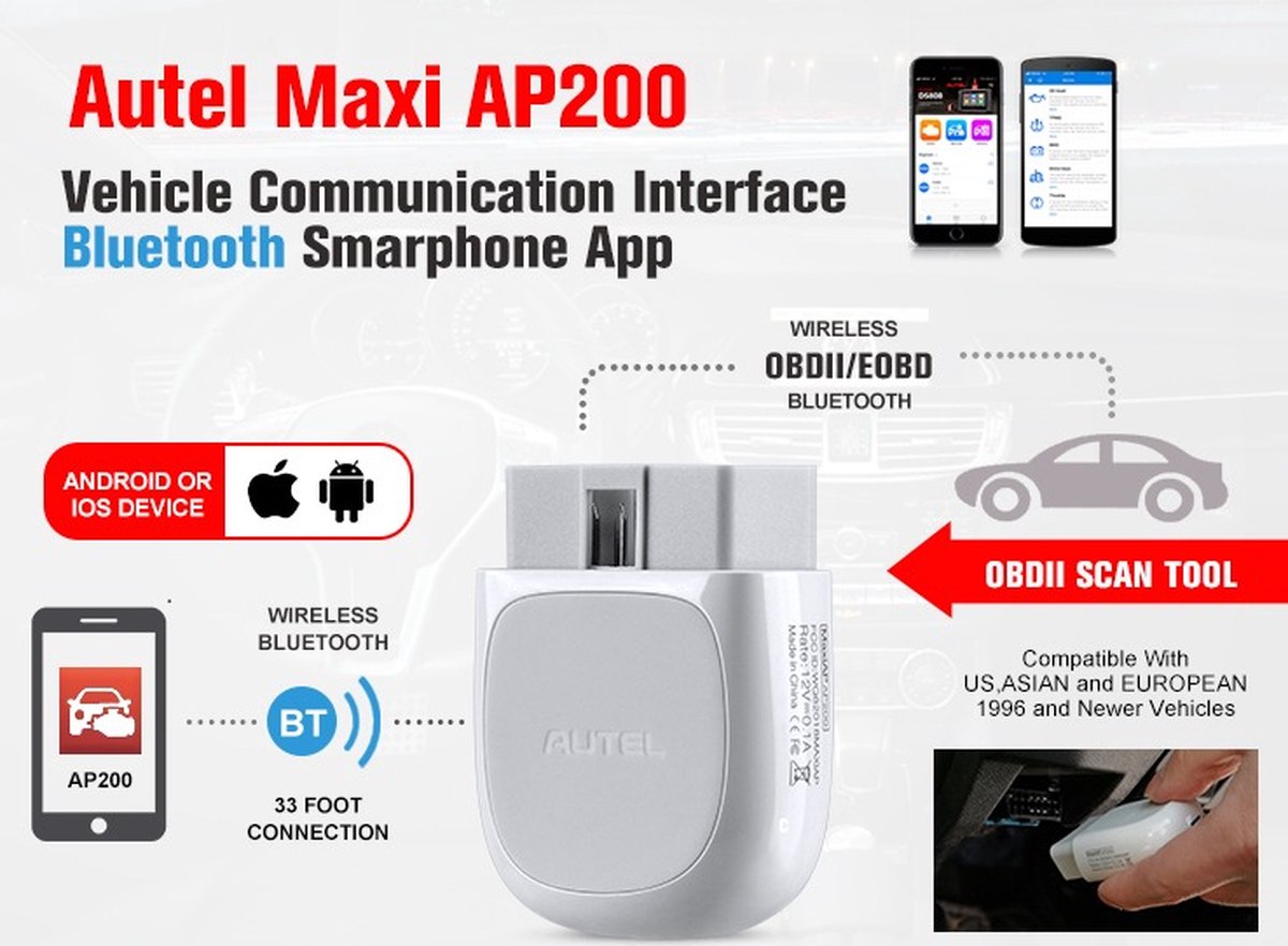Autel MaxiAP AP200 - Diagnotische tool - Android/iOS - OBDII-functionaliteit thumbnail 7
