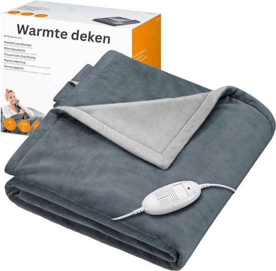 Elektrische deken – 200×180 cm – fleece – 9 temperatuurniveaus – verwarmde deken – XXL verwarmingsdeken – automatisch uitschakelen – wasbaar tot 40 °C – digitaal display – | Gecontroleerde retourproducten en nieuwe overstockproducten tegen