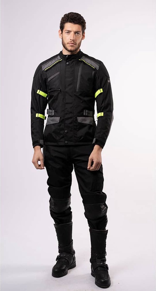 By City-africa man jacket-motorjas-heren-regenmembraan-windstopper-CE gecertificeerd-zwart-M