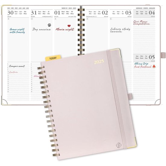 Planificateur hebdomadaire Equivera 2025 - Planificateur hebdomadaire - Agenda - Calendrier - Planificateur mensuel - Planificateur familial