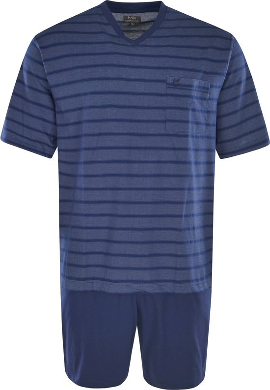 Pyjama Poche Poitrine Pyjama Hajo 50051 Klima Light - Rayures Rouges/bleues - Taille L - Confort Nuit - Coton Qualité Taille L Mixte