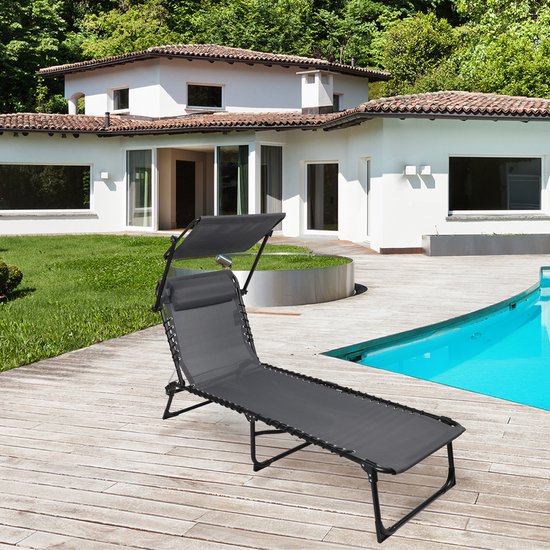 SET X 2 ZONLOADER MET PARASOL EN GRIJS van Merkloos — afbeelding 5
