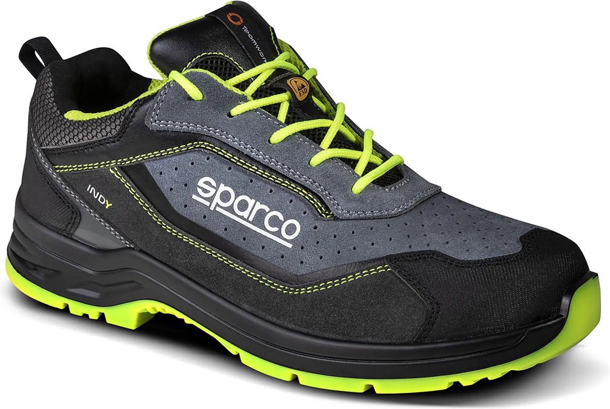 Chaussures de Sécurité SPARCO JURI S3 en Gris et Jaune Fluo - Taille 42