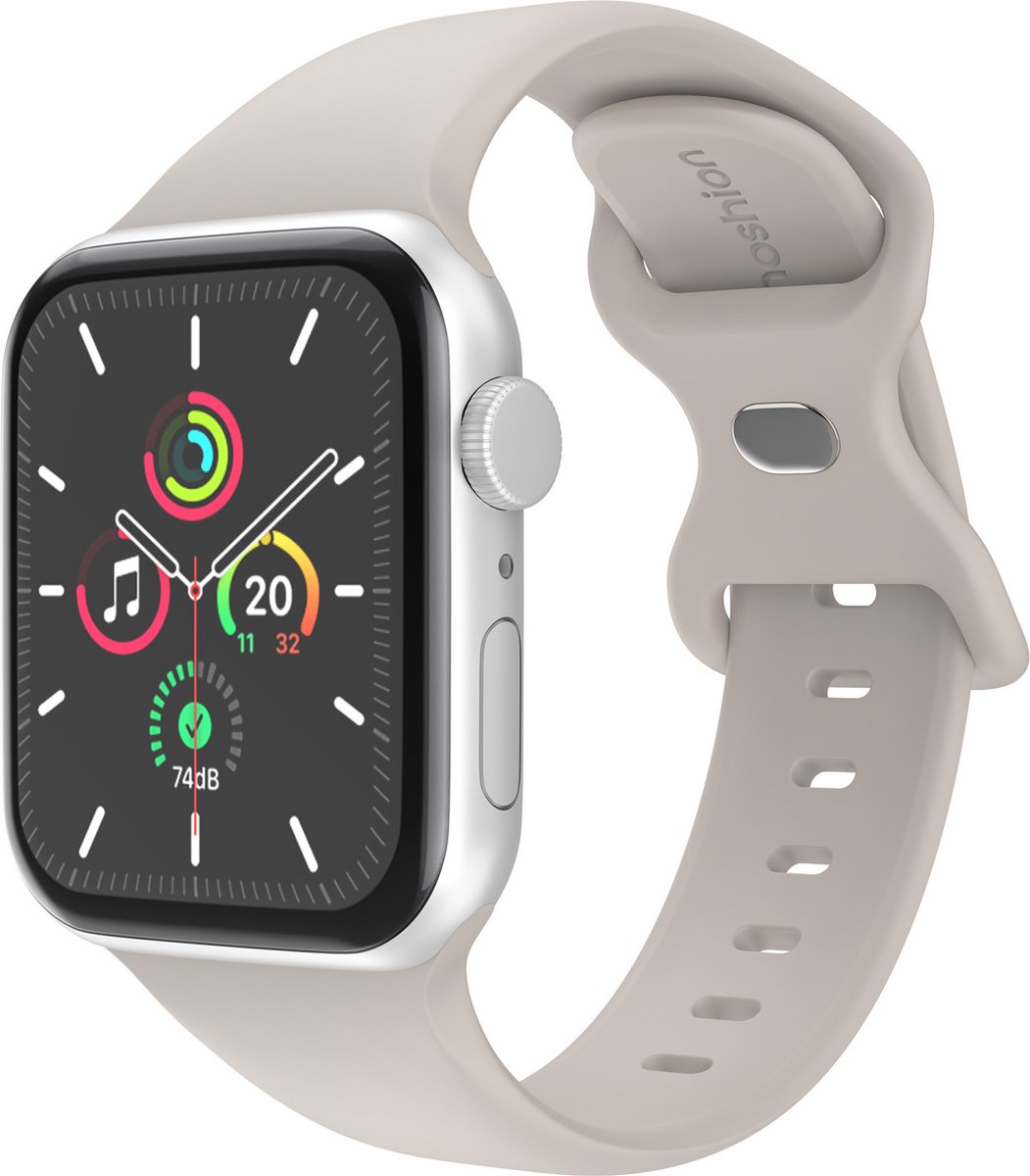 iMoshion Siliconen⁺ bandje geschikt geschikt voor Apple Watch Series 1 / 2 / 3 / 4 / 5 / 6 / 7 / 8 / 9 / SE / Ultra (2) - 42 / 44 / 45 / 49 mm - Stone - Maat M/L