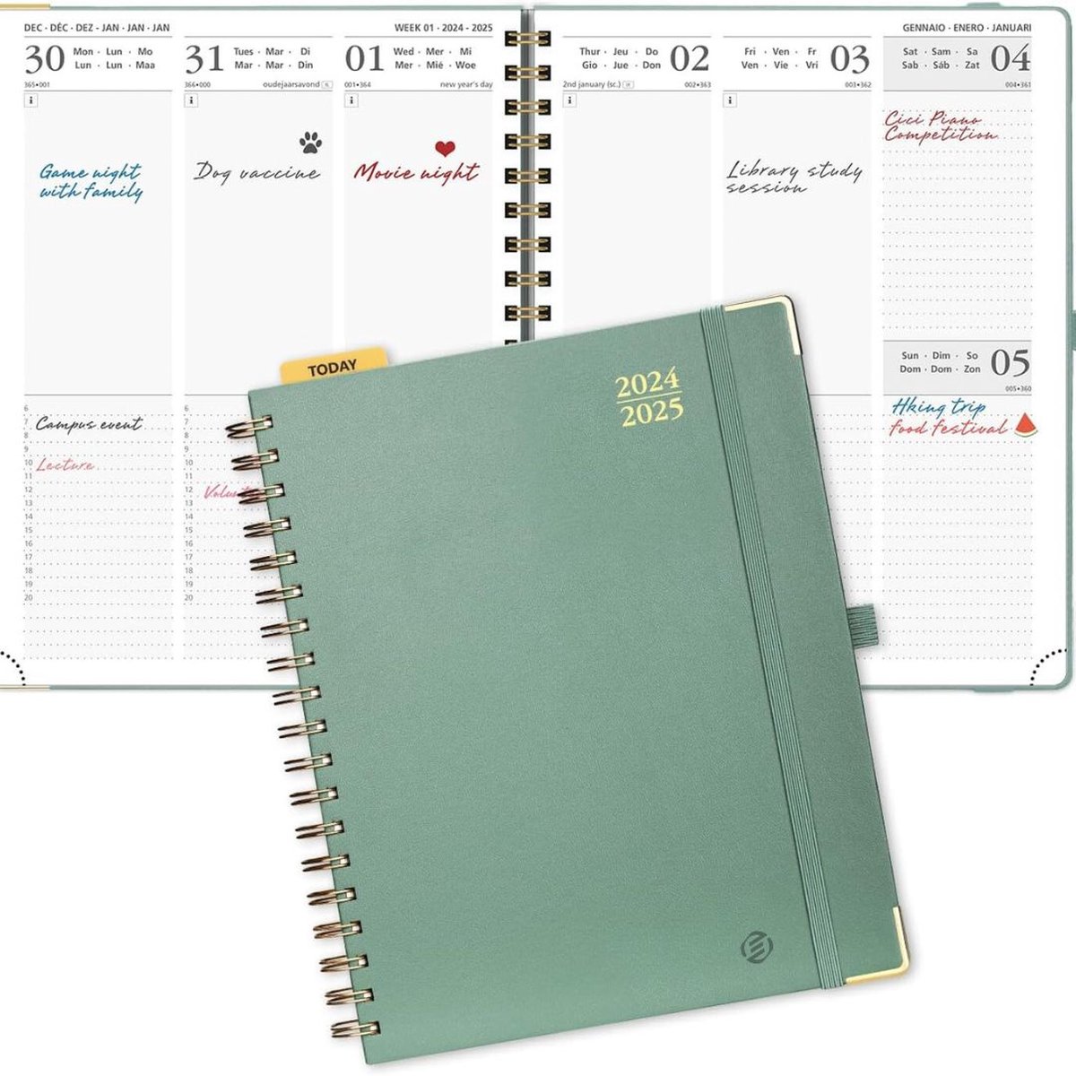 Equivera Weekplanner 2025 - Weekly Planner - Agenda - Kalender - Maandplanner - Famillieplanner