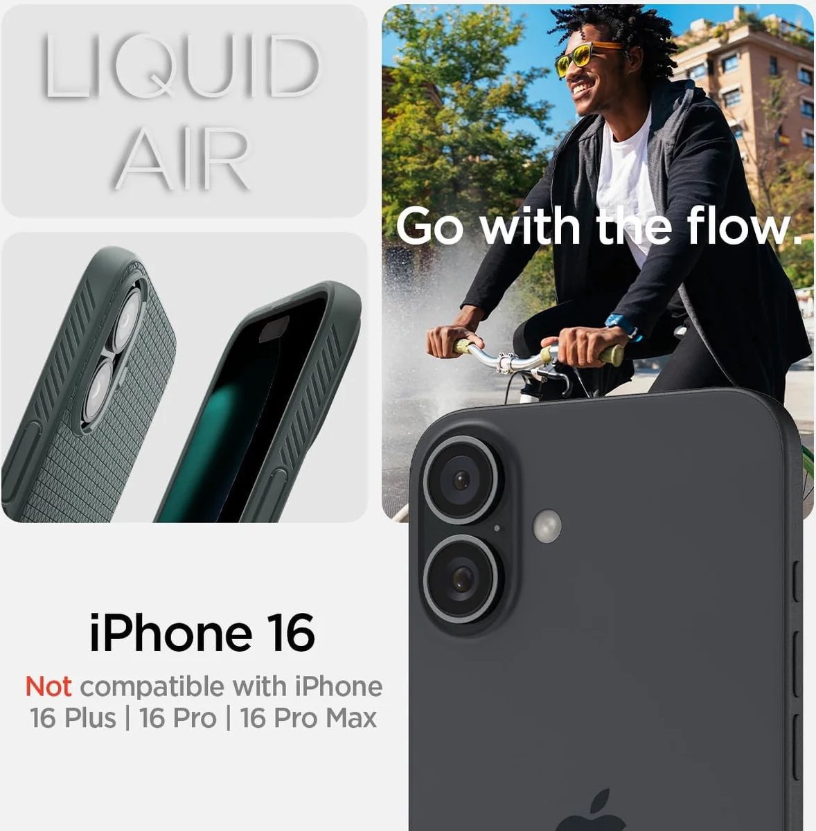 iPhone 16 hoesje groen TPU flexibel mat anti-stretch schokabsorberend Air Cushion bescherming - Afbeelding 2