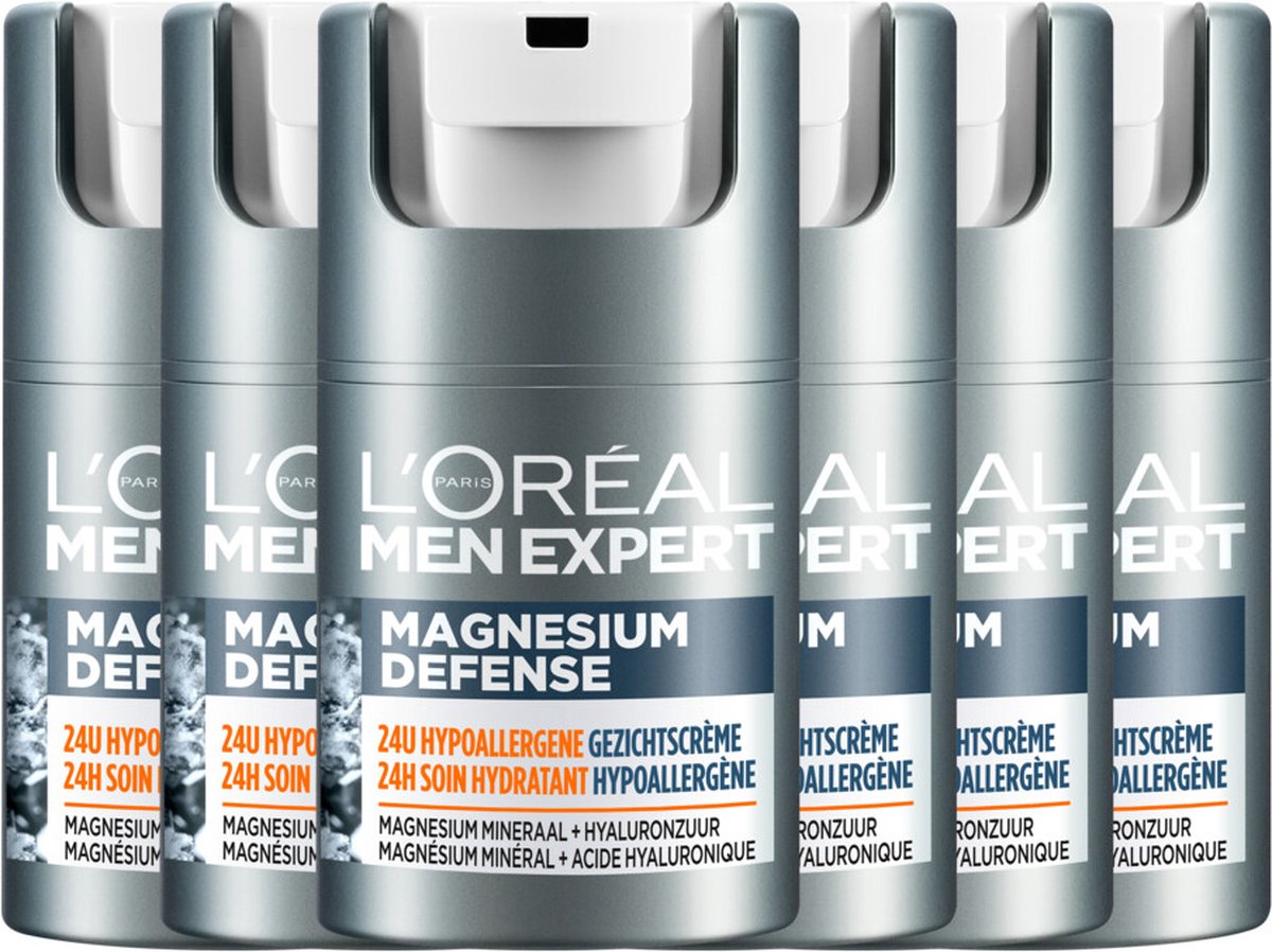 6x L'Oréal Men Expert Magnesium Defence Dagcrème 50 ml
