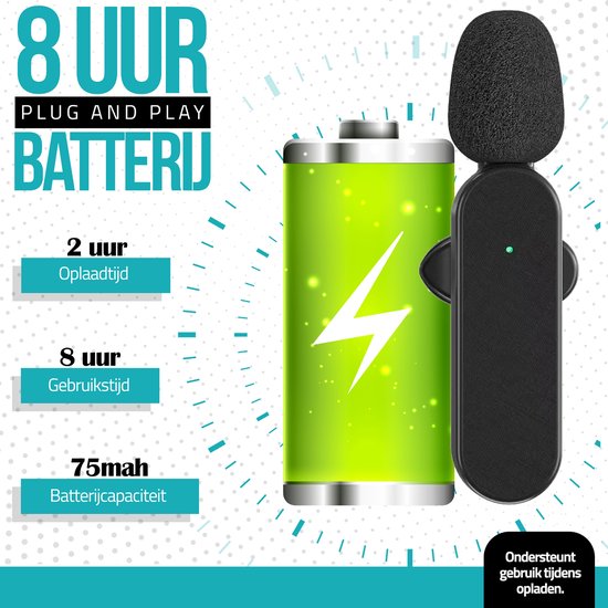 AnkerWork M650 Wireless Lavalier Microphone, professionele ruisonderdrukking, verwisselbare kleurrijke kapjes, 2 opnamekanalen, 200 m bereik, 15 uur accu, livestream, vlog, interview