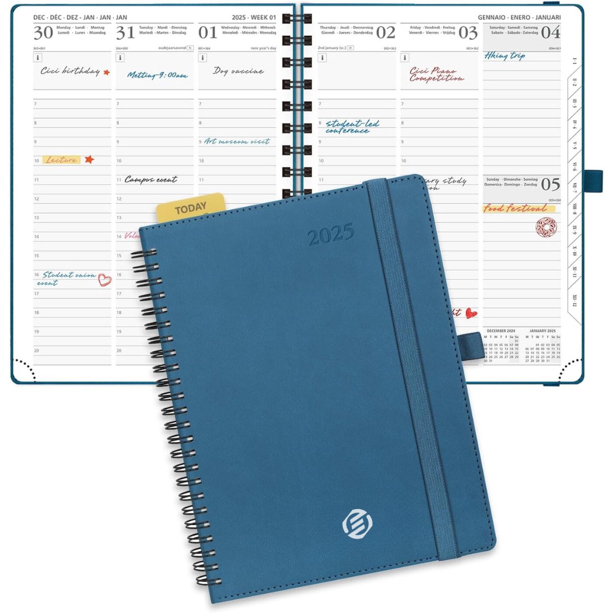 Equivera Weekplanner 2025 - Weekly Planner - Agenda - Kalender - Maandplanner - Famillieplanner