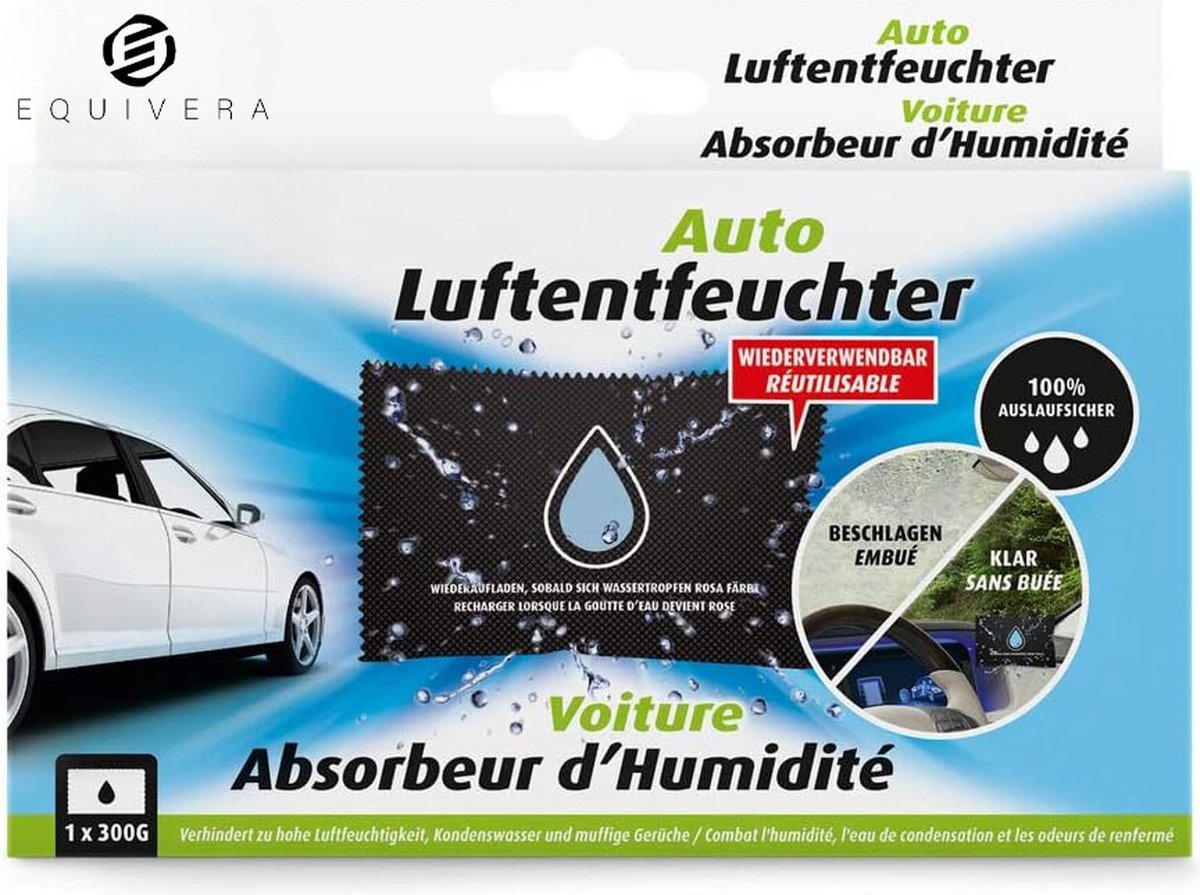Equivera Auto Ontvochtiger - Ontvochtigen Auto - Auto Vochtvrezer - Ontvochtiger - Anti Vocht
