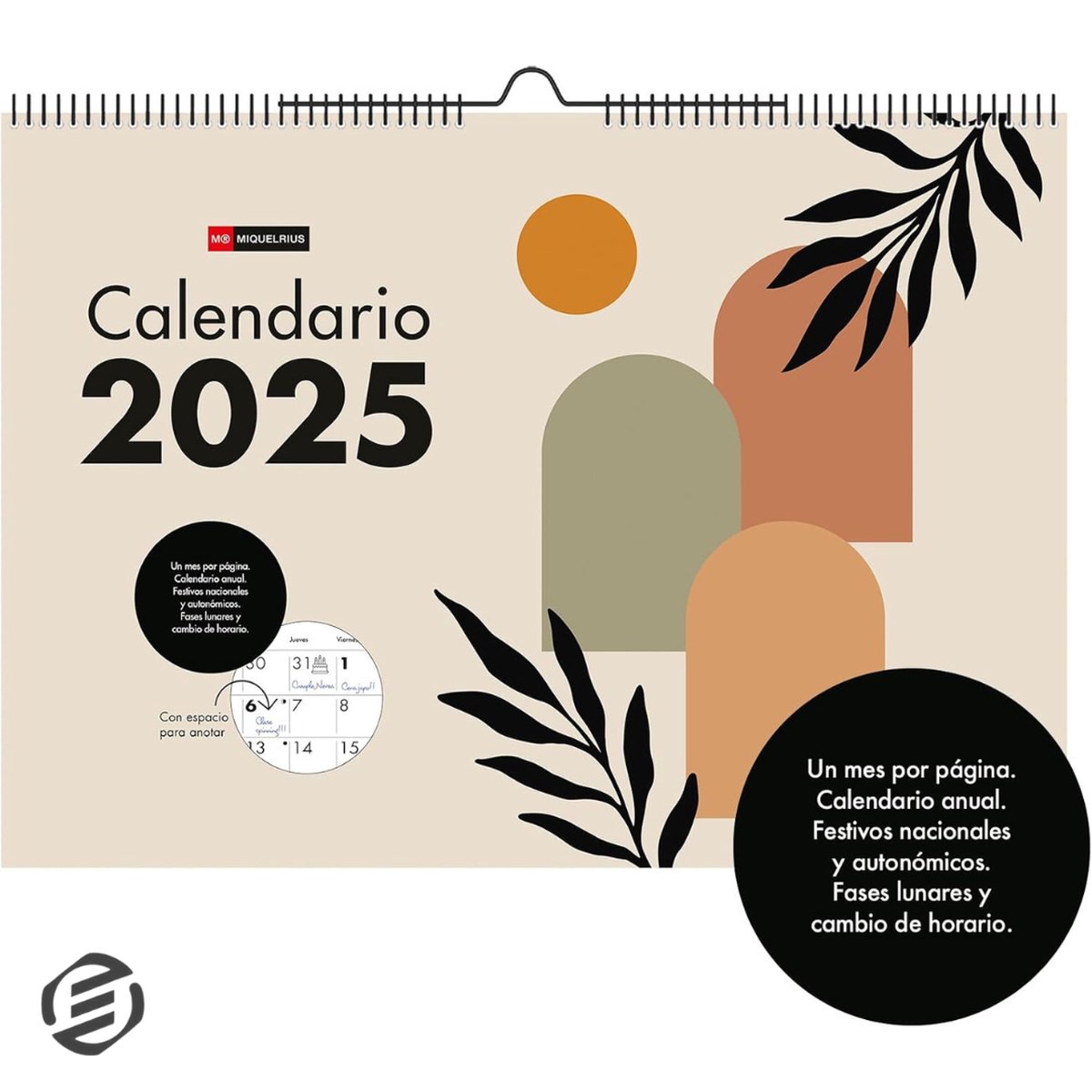 Equivera Bureaukalender 2025 - Gezinsplanner - Kalender - Weekplanner - Weekoverzicht - tot 18 Maanden