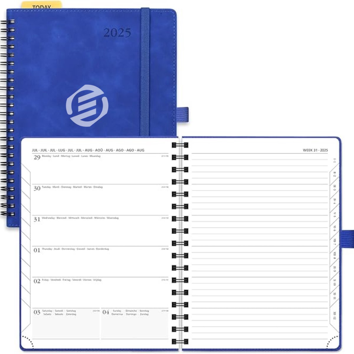 Equivera Weekplanner 2025 - Weekly Planner - Agenda - Kalender - Maandplanner - Famillieplanner
