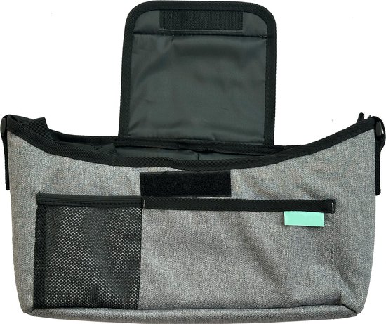 Kinderwagen Luiertas | Kinderwagen Organiser | Baby Kinderwagen Tas | Wandelwagen Accessoires Tas | Buggy tas | Compact en Universeel | 2 Bekerhouders | Geschikt voor Elke Kinderwagen | Kleur Grijs | Baby Jean