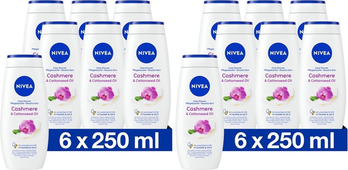 Goedkoopste Nivea Douchegel - Cashmere Moments - Voordeelverpakking 12 x 250 ml