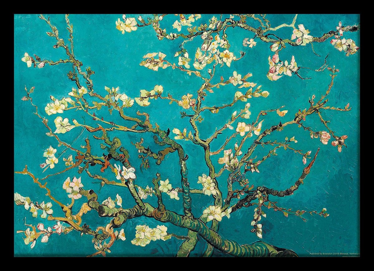 Vincent van Gogh luxe kunst poster Amandelbloesem compleet ingelijst in  mooie houten | bol.com