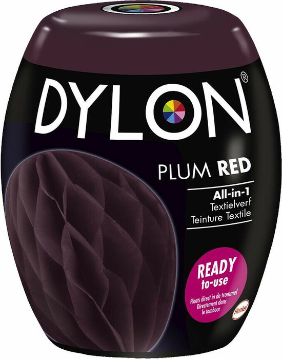 Foto: 3x dylon textielverf plum red 350 gr