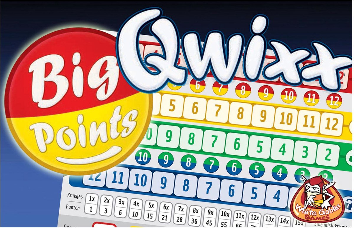 White Goblin Games Qwixx Big Points - Dobbelspel uitbreiding - 2 scorebloks — afbeelding 6