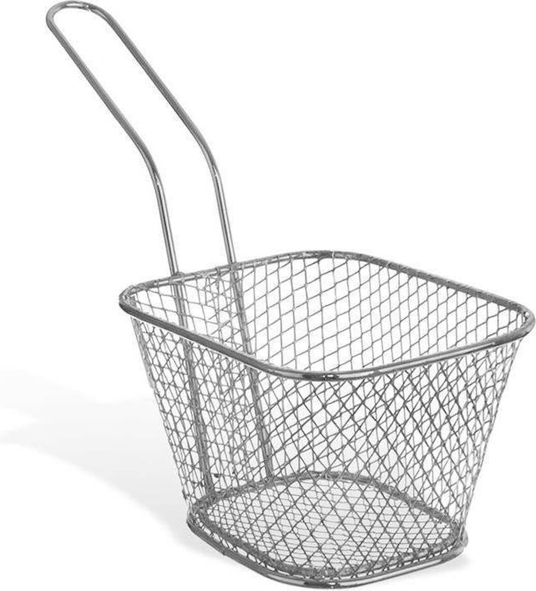Orion group Frietmand Zilver 19x8x13 5 cm Serveermand Frietmandje voor Frietjes Patat Snack