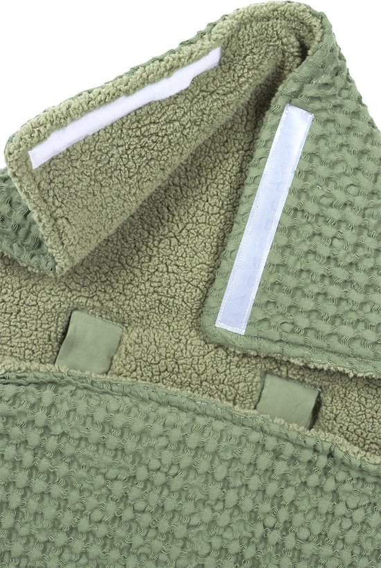 Meyco Baby Wafel Teddy voetenzak - olive green - 40x82cm van Meyco — afbeelding 2