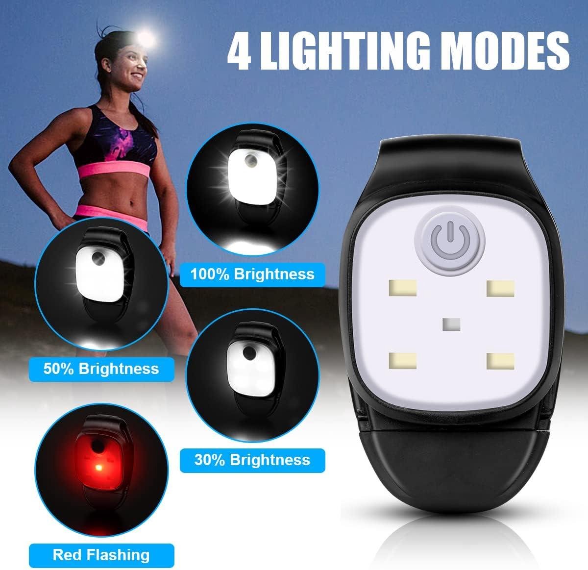 Yuragim Led-cliplamp, 1 stuk looplicht, led-hoofdlamp, oplaadbare cliplamp, waterdicht, hoofdlamp, veiligheidslicht, loopaccessoire voor joggen, klimmen, hardlopen, vissen, kamperen, wandelen