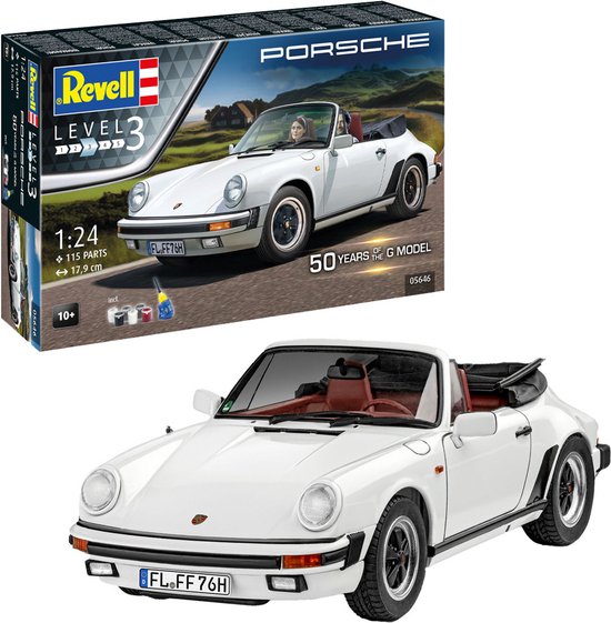 Coffret Cadeau Revell Porsche 911 G-Model Cabrio – Maquette 1/24 – 50e Anniversaire – 115 Pièces – Dès 10 Ans