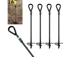 Set van 4 stuks - Grondankers 38 cm lang en 12.7 cm dik - Heavy duty voor tenten, luifels, schuren, trampoline en schommels