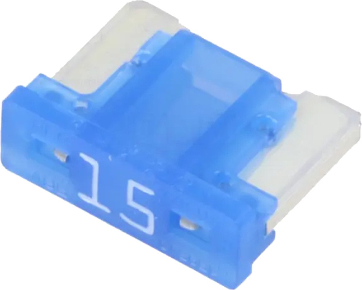 Mini Autozekering - 15 Ampere - Blauw - Low profile - 10 stuks