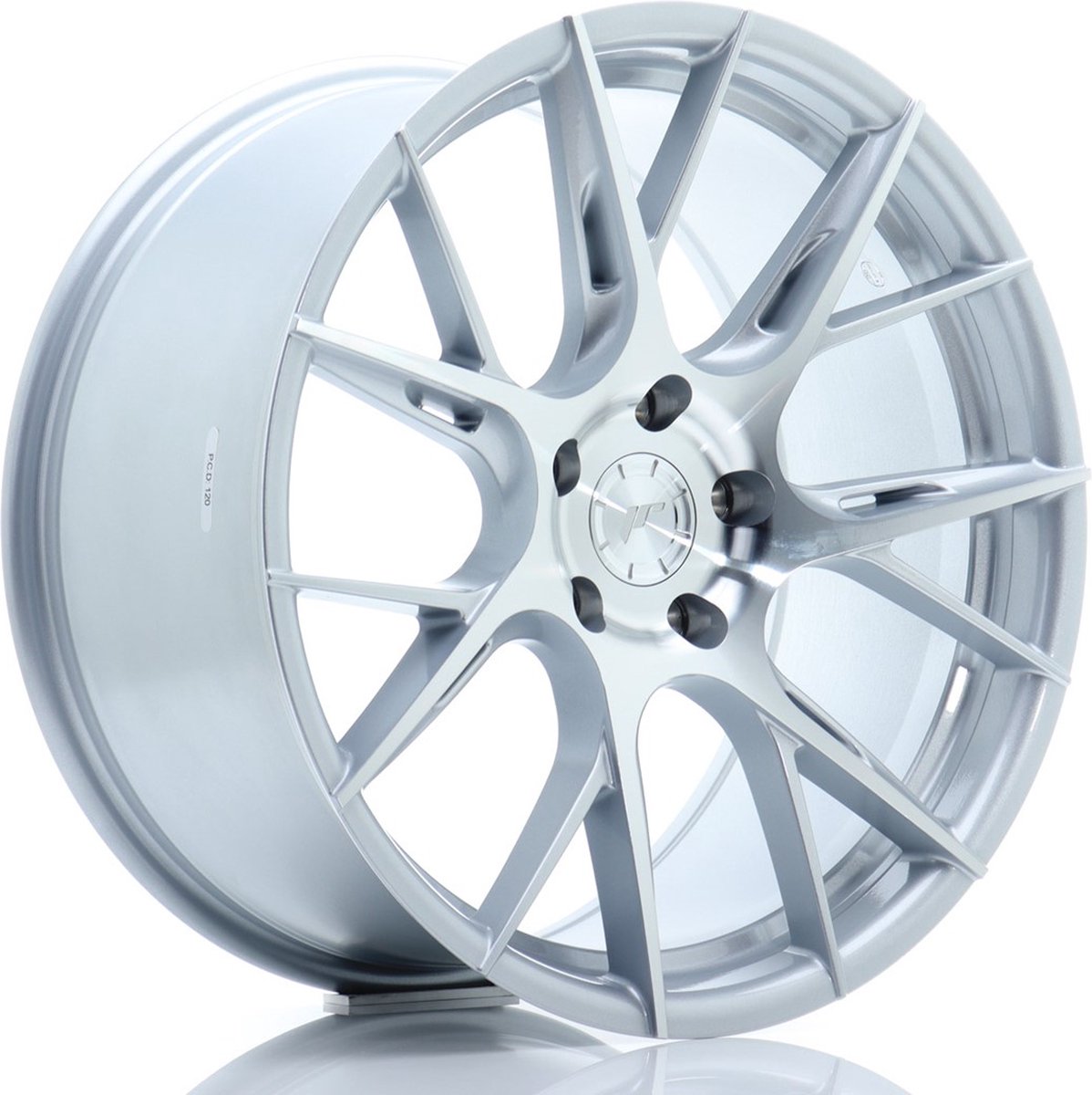 JR-Wheels JR42 Velgen 19 Inch 9.5J ET40 5x120 Flow Form Silver Machined Face