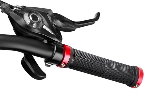 Foto: Chpn fietshandvatten fietshandvat extra grip bikegrip zwart rood 2 stuks universeel fiets accessoire handvat one size