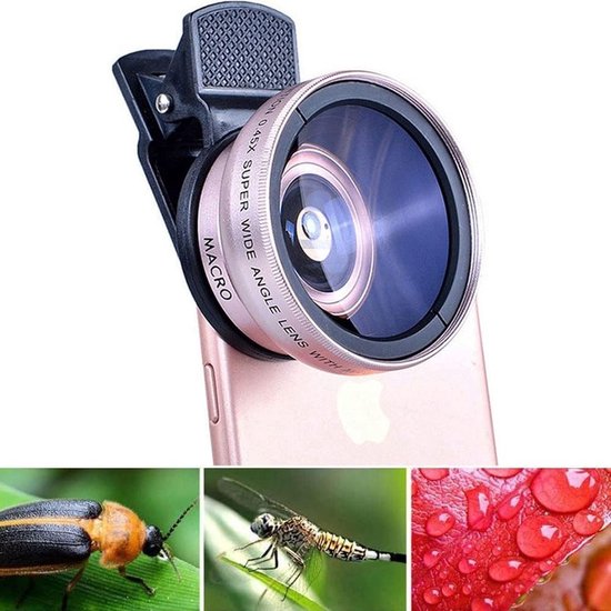 Foto: 0 45xsuper groothoek en 12 5xmacro telefoon camera lens set professionele fotografie accessoire groothoek en macro opties universele clip on bevestiging compatibel met smartphones