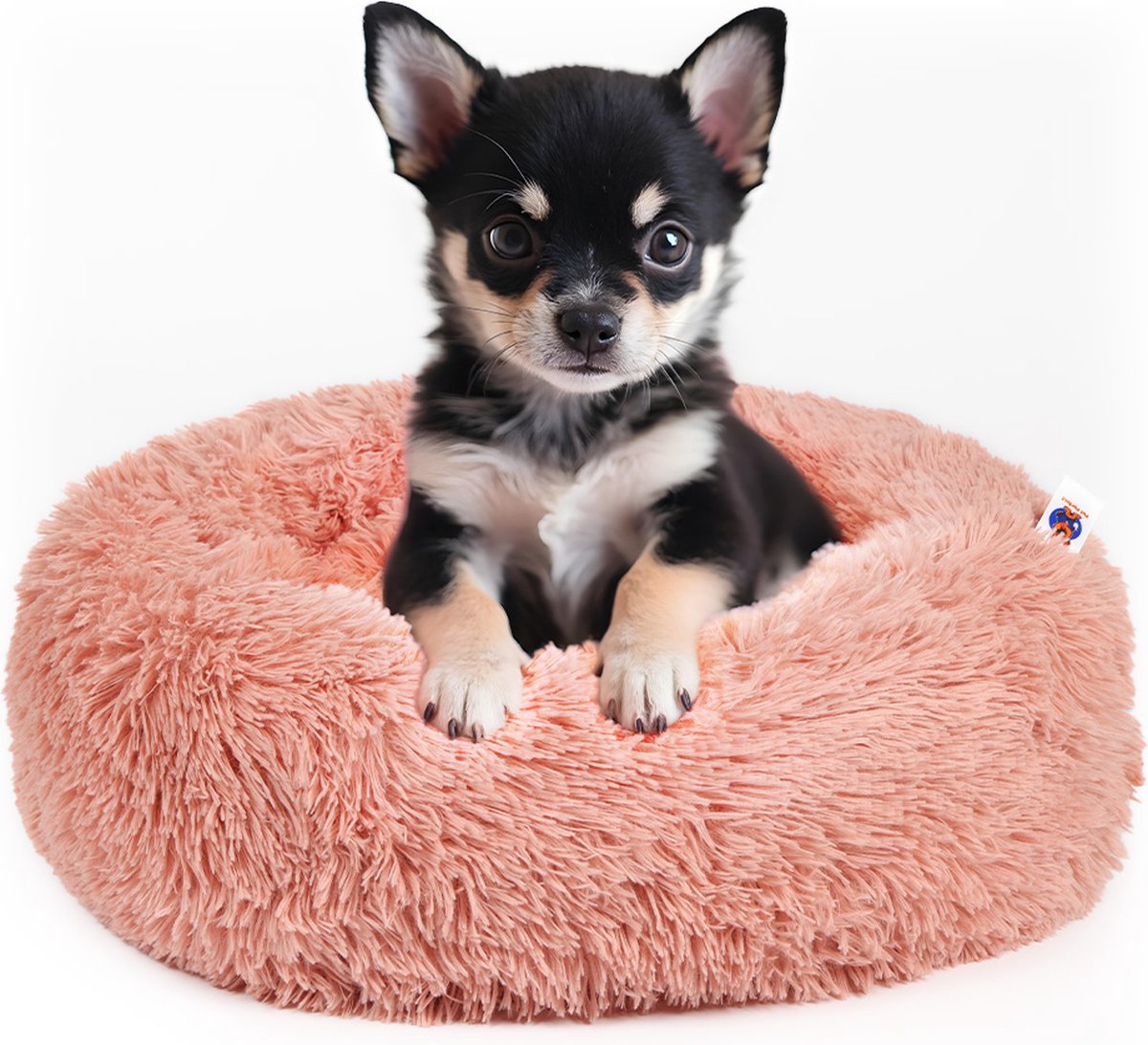 Bol.com Pet Perfect Donut Hondenmand 60cm - Fluffy Hondenkussen - Hondenbed - Roos - Wasbaar aanbieding