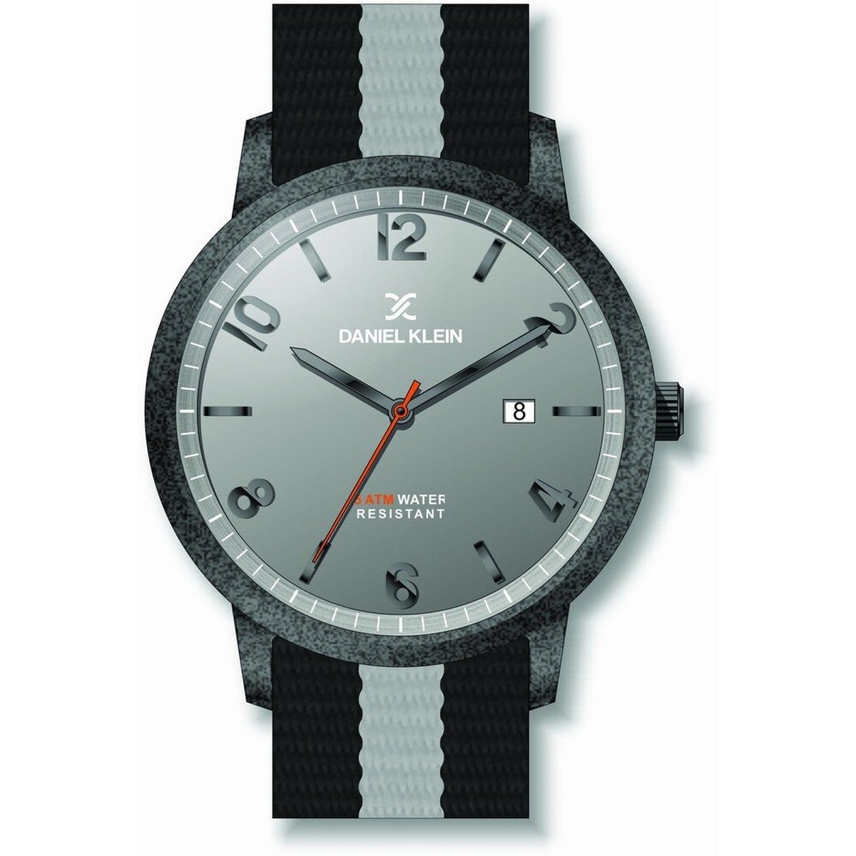 Daniel Klein DK11777-1 - Horloge - Analoog - Mannen - Heren - nylon band - rond - Grijs - Zwart
