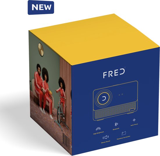NIEUW- Smart Beamer FRED - Full HD met 4K ondersteuning - Projector - Thuisbioscoop - 750 ANSI - Android 11 - Speakers - Streamen telefoon - Bluetooth - Wifi -2024 model- Beste thuisbeamer- Beamer - Plug & Play - Alles-in-1-beamer
