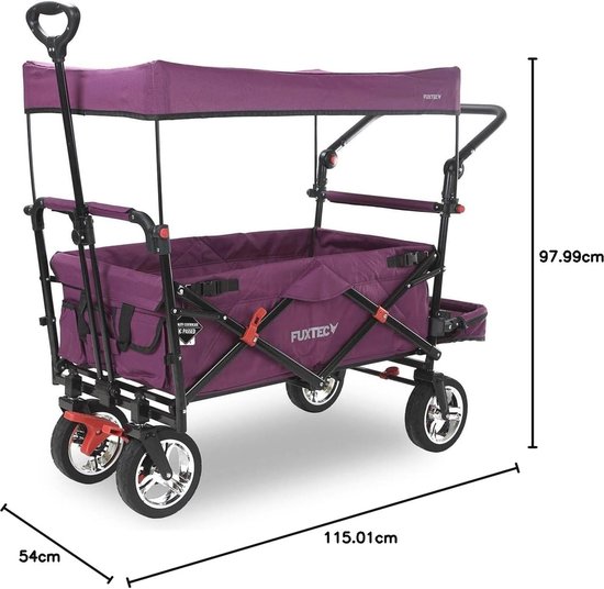 Opvouwbare Bolderkar met Dubbele Remmen en UV-bescherming - Ruimte voor Kinderen en Outdoor van Sekey — afbeelding 4