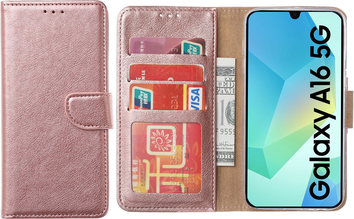 Hoesje geschikt voor Samsung Galaxy A16 (5G/4G) hoesje - Arara bookcase - Rosegoud