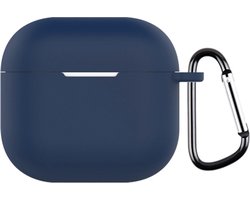Telestore - hoesje geschikt voor AirPods 4 / Airpods 5 soft case cover - donker blauw - TPU hoesje Beschermhoes - AirPods 4 / 5 Cover - AirPods 4 / 5 hoesje - Geschikt voor Apple Airpods 4 en Airpods 5 - gel hoesje met sleutelhanger